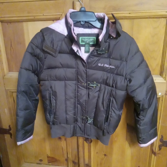U.S. Polo Assn. Kids Dark Brown Puffer Jacket Sz 10/12